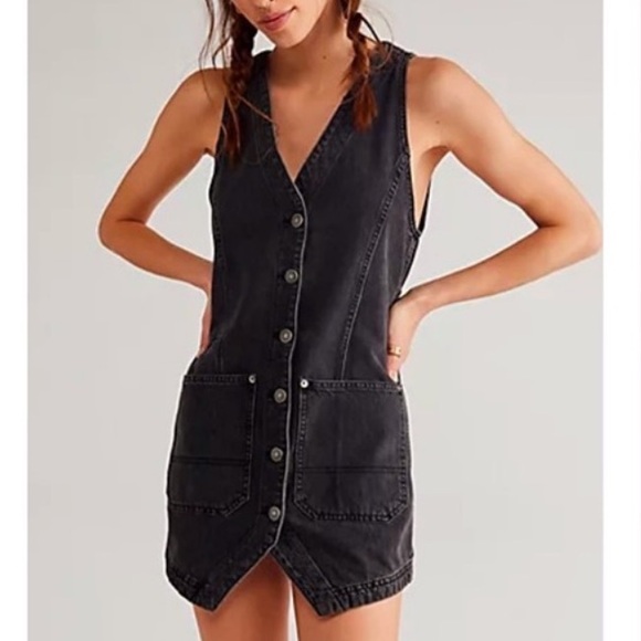 FP We The Free Women’s Out Of Office Vest Dress Return To Sender Washed Black XS - Picture 10 of 10